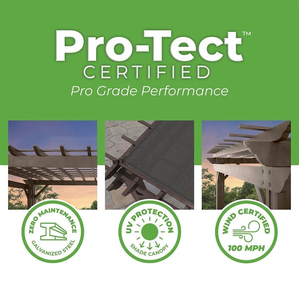 [10x12FT] Heavy Duty Backyard Galvanized Steel Powder Coated Pergola (91358672)