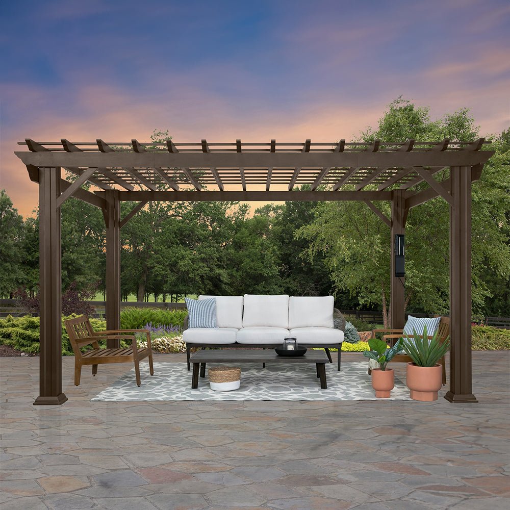 [10x12FT] Heavy Duty Backyard Galvanized Steel Powder Coated Pergola (91358672)