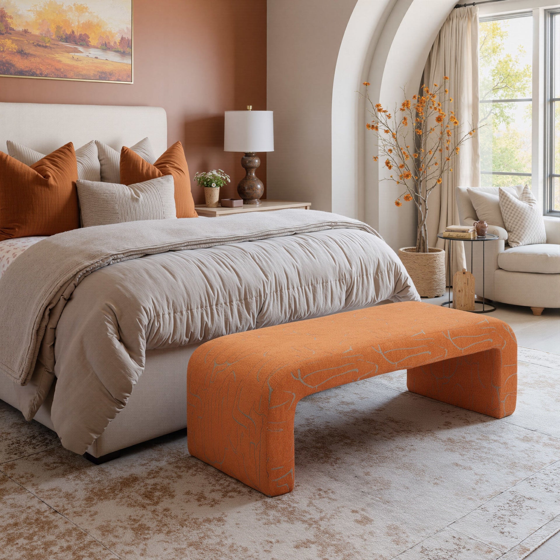 Nendo Bench Abstract Orange
