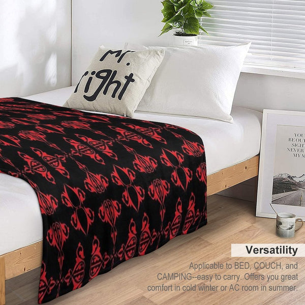 Vintage Abstract Design on Black Background Premium Throw Blanket