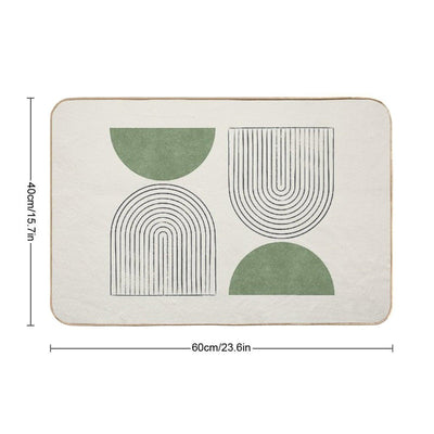 Arch Balance Green - Mid Century Modern  Toxin-Free Bath Mat