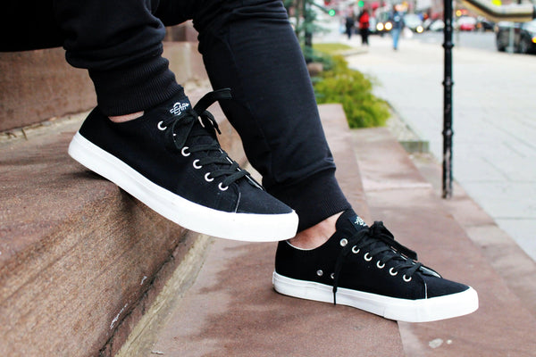Fear0 NJ Retro Black/White Skateboard Men Canvas Shoes Sneakers Men