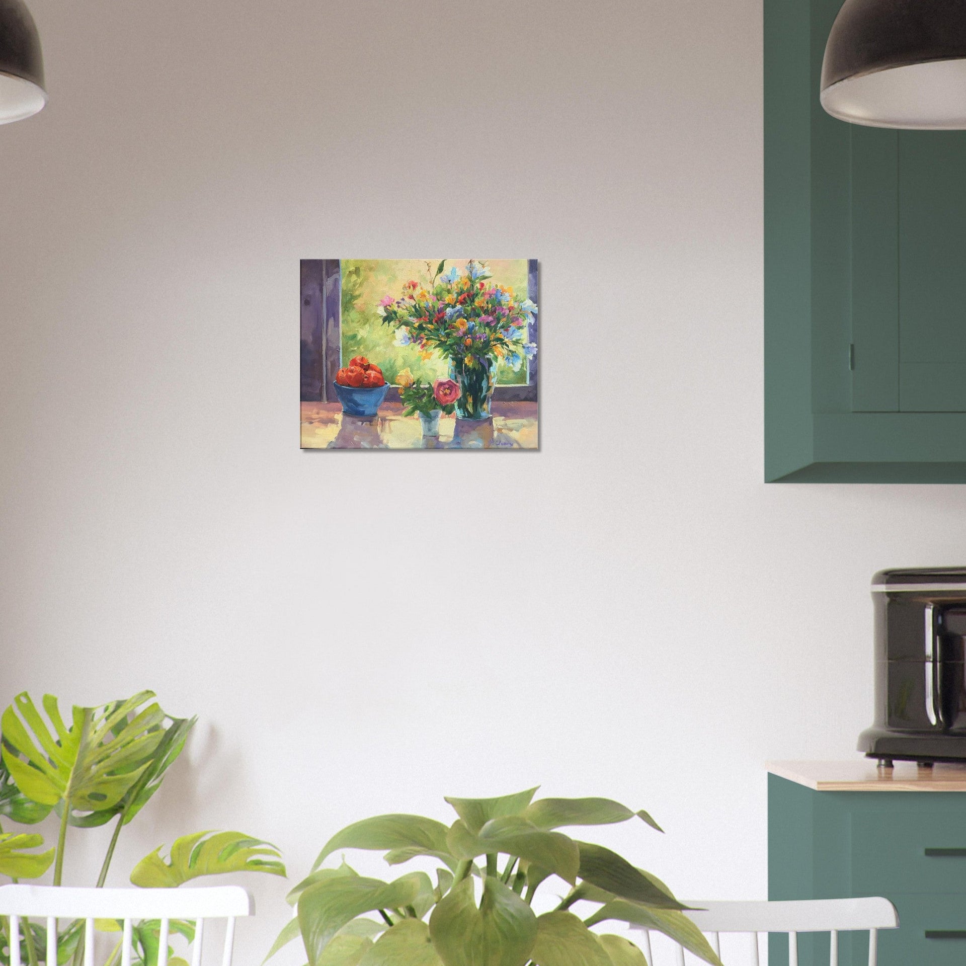 'Myrna's Apples' Still Life Floral I 16x20 inch Art Print on Canvas I Original Artwork by American Artist Barbara Cleary