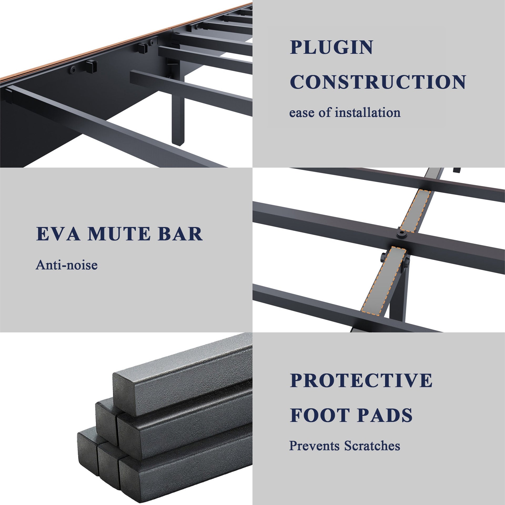 Full Size Metal Bed Frame with Under-Bed Storage