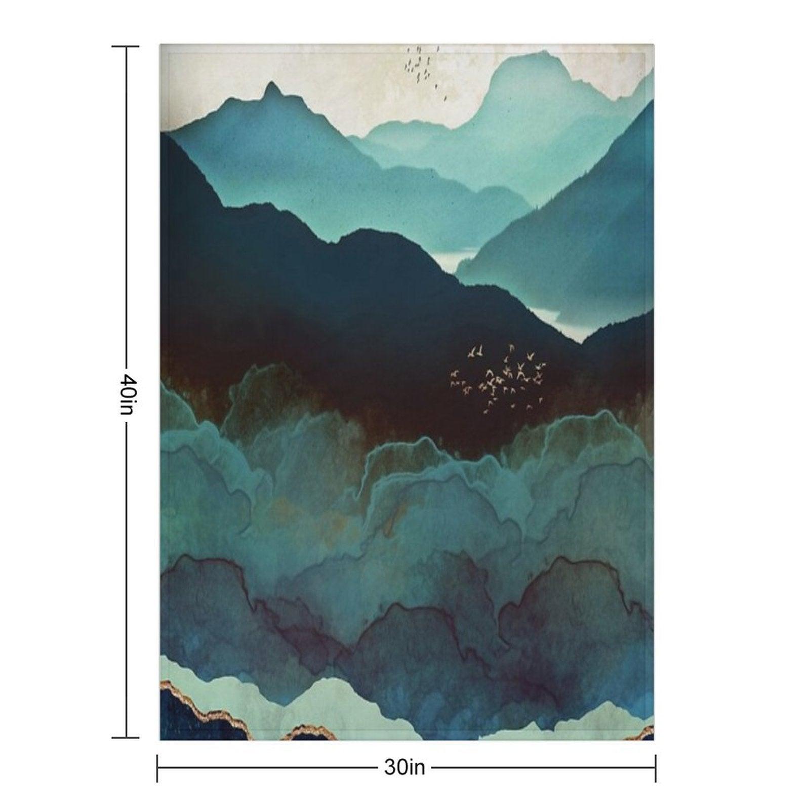 Indigo Mountains Throw Blanket