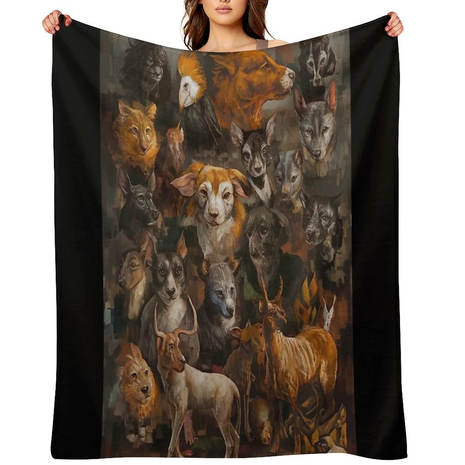 Whirlwind of Surreal Beasts  Baroque  Rembrandt  Chiaroscuro  Classical Paintings Wrinkle-free Throw Blanket