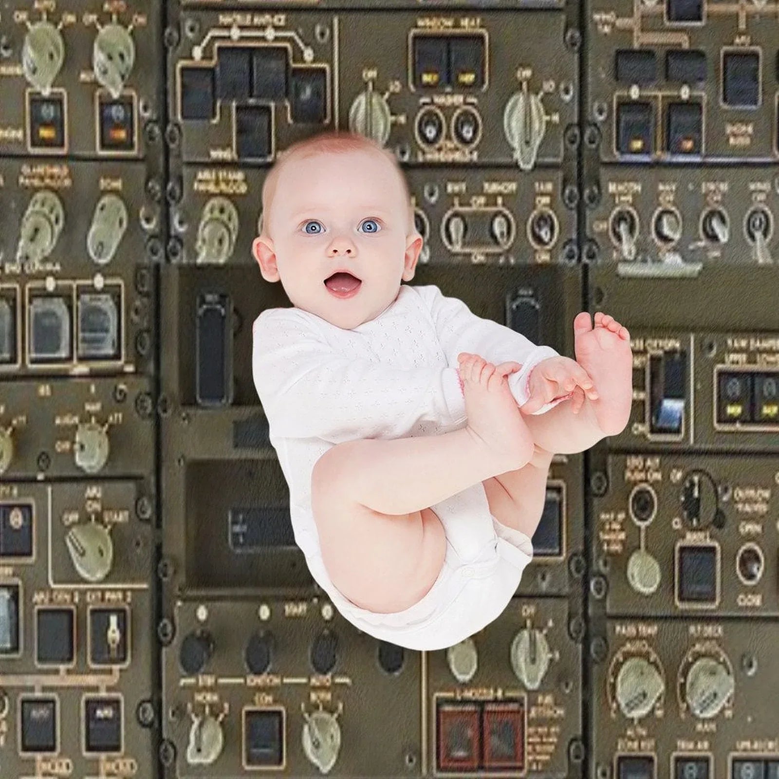 Boeing 747 Overhead Panel Cockpit Throw Blanket