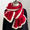 Color Matching Scarf Knitted Wool Scarf - Bright Red / 175x 30cm