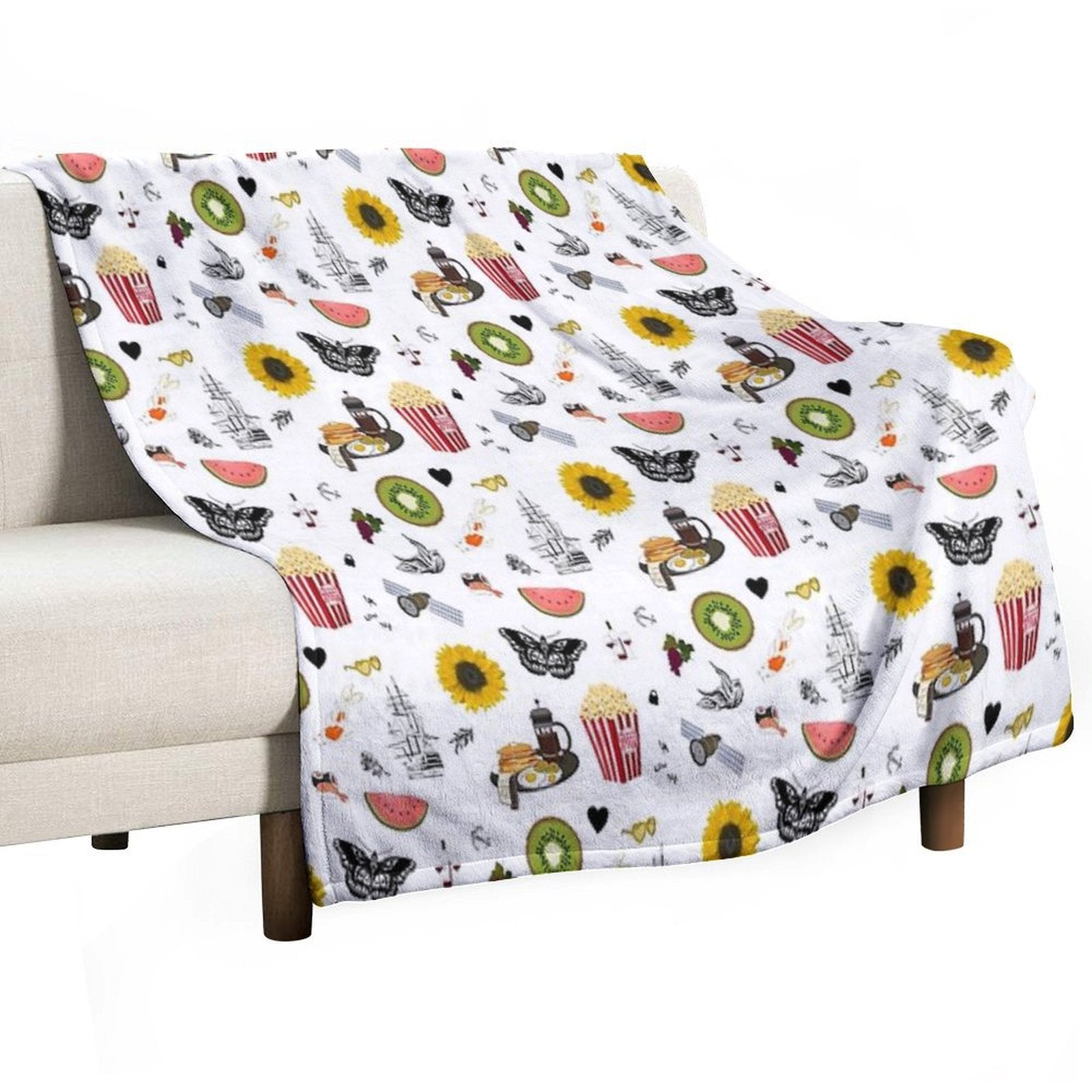 Harry Styles Song Illustration Collage Compact Throw Blanket