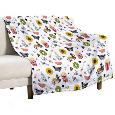 Harry Styles Song Illustration Collage Compact Throw Blanket