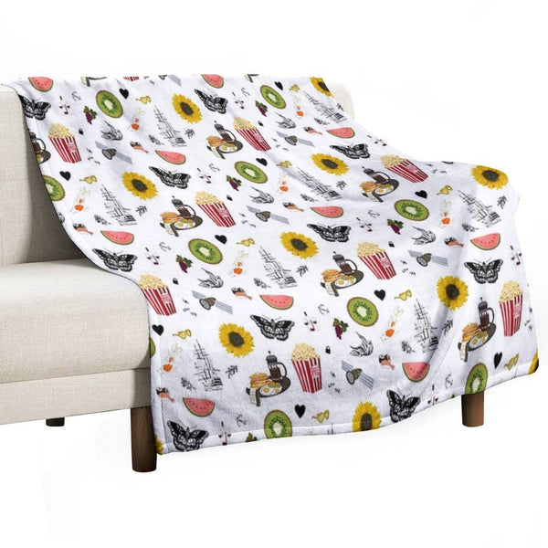 Harry Styles Song Illustration Collage Compact Throw Blanket