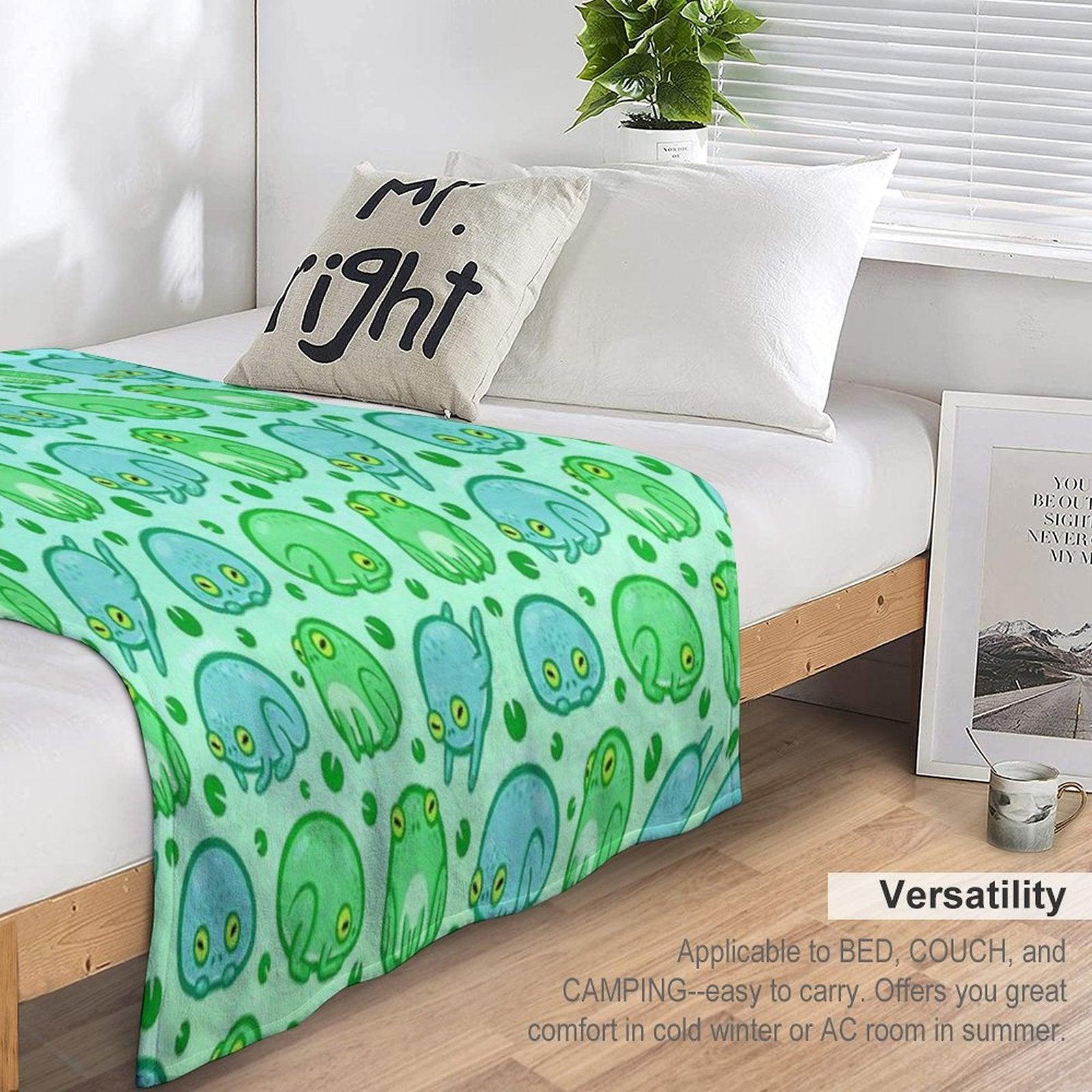 Friendly Frogs Throw Blanket