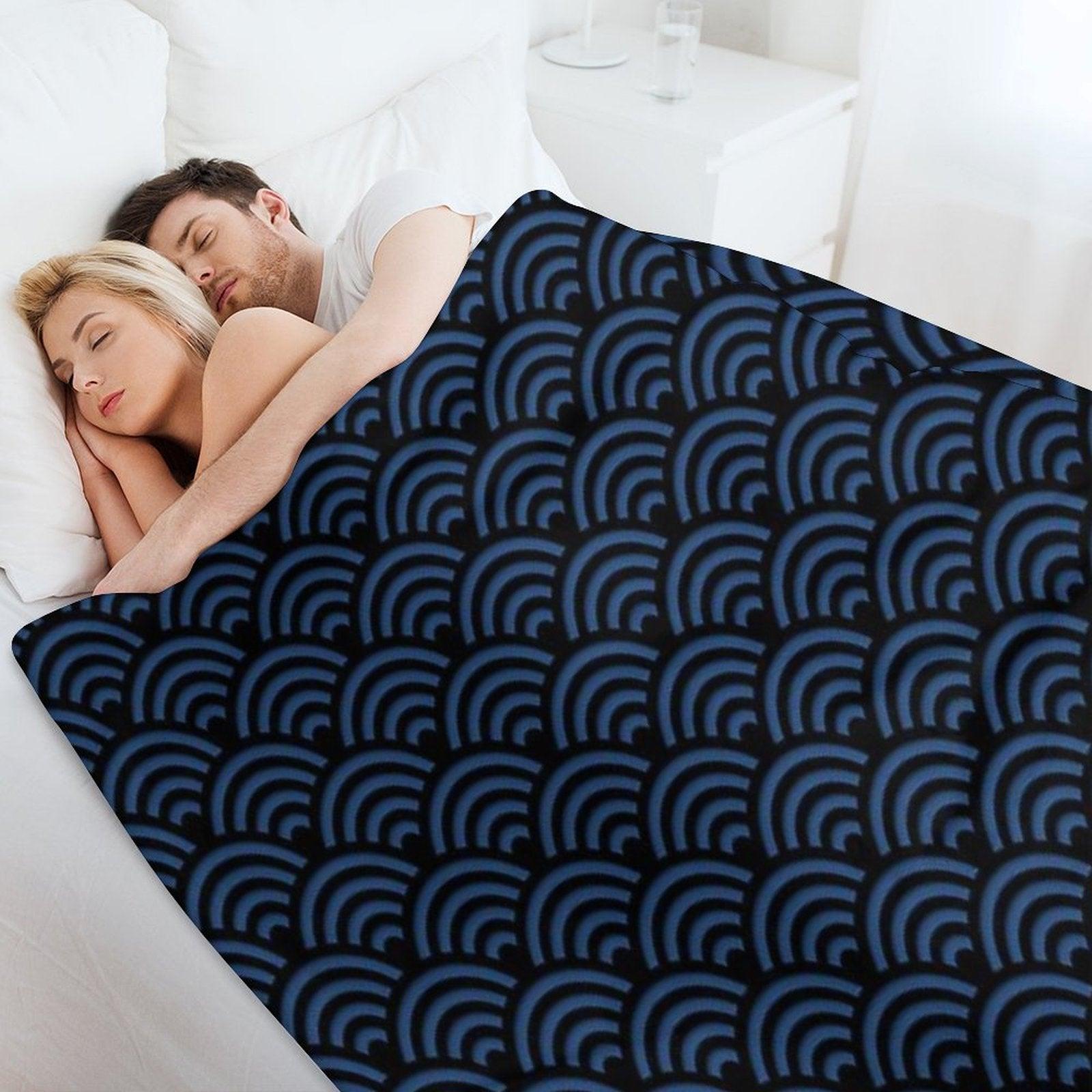 Seigaiha Pattern Throw Blanket
