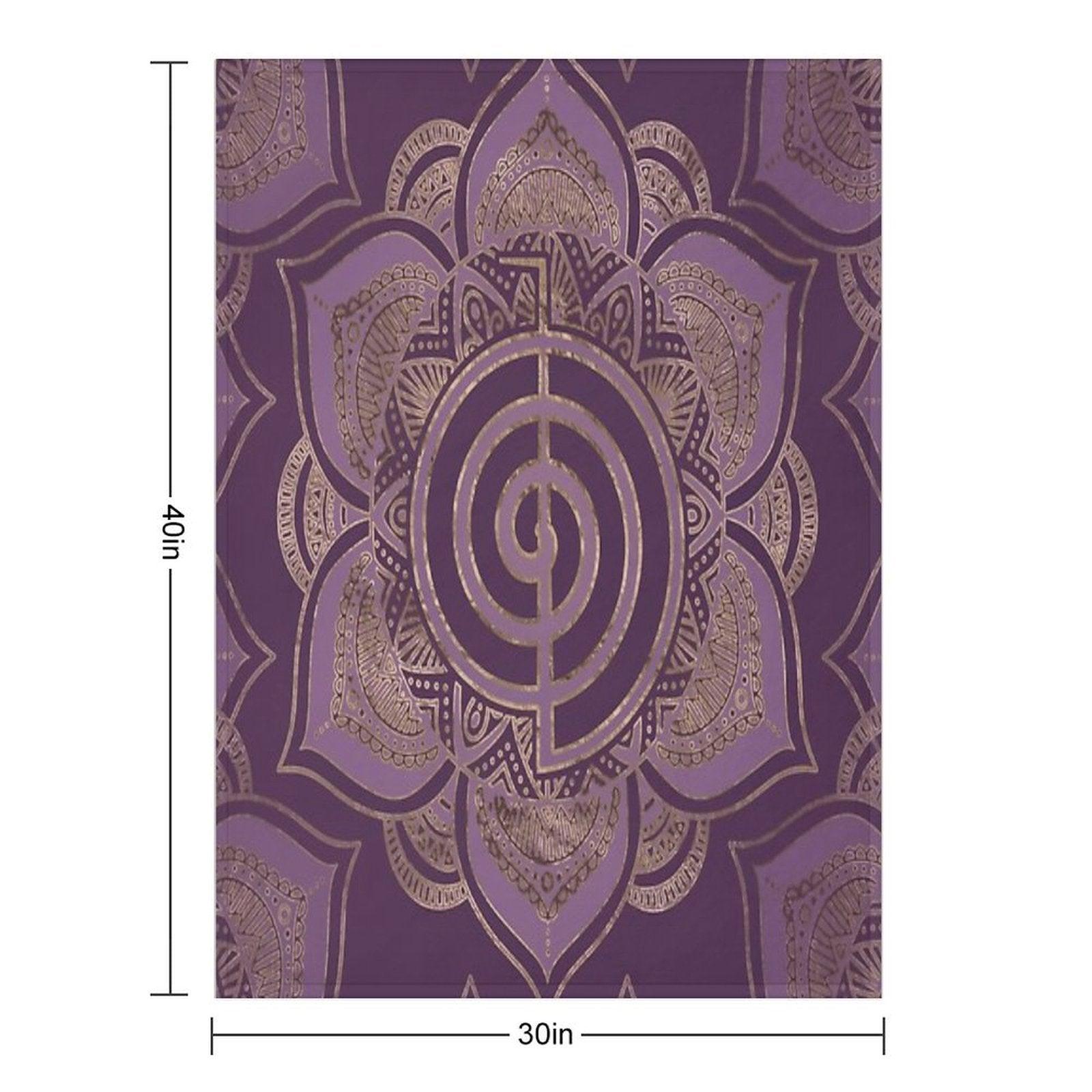 Reiki Cho Ku Rei - Pastel And Gold Throw Blanket