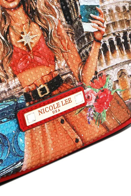 Nicole Lee USA Martha Travels Italy Shoulder Bag Berry Charmz