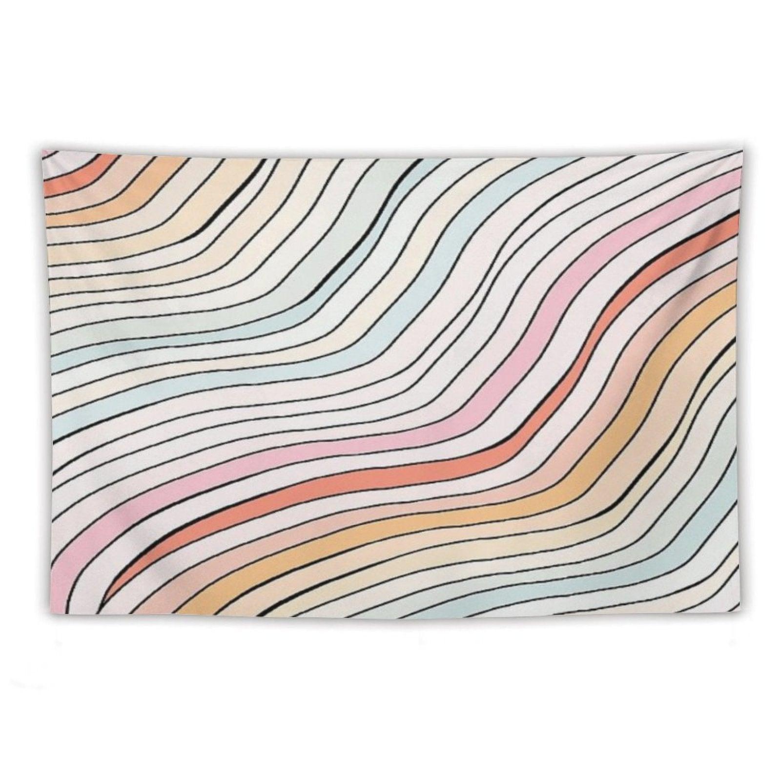 Wavy Summer Aesthetic Tapestry