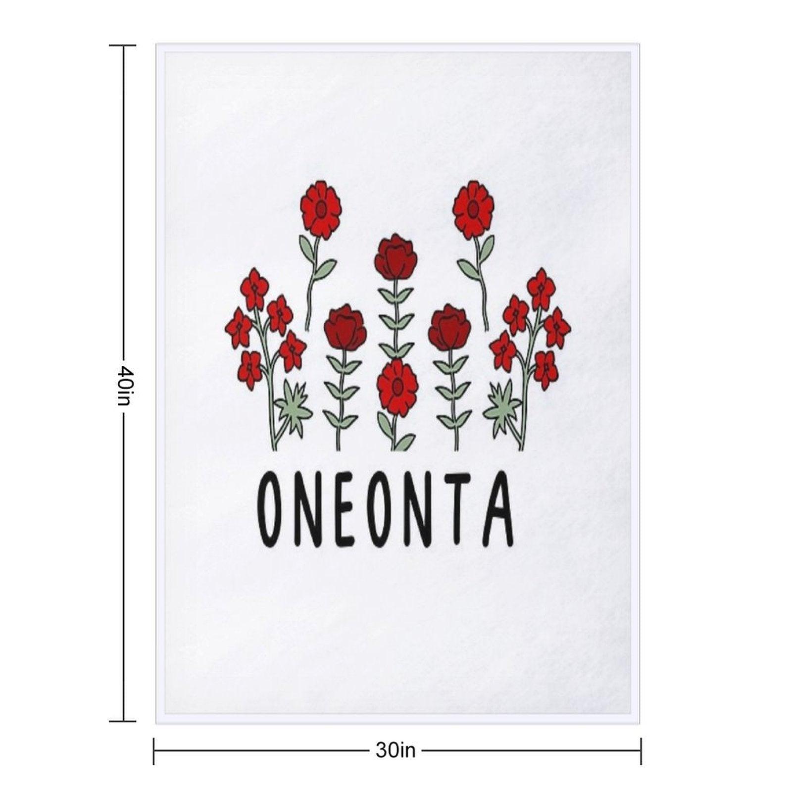 Oneonta Red Flowers DuoTone Throw Blanket