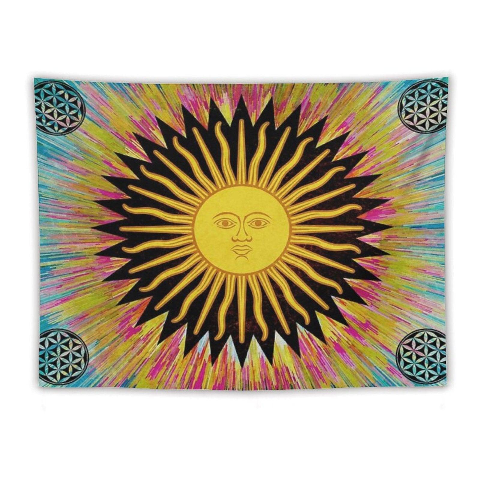 Psychedelic Sun Star  Bohemian Zen Hippie Festival Tapestry