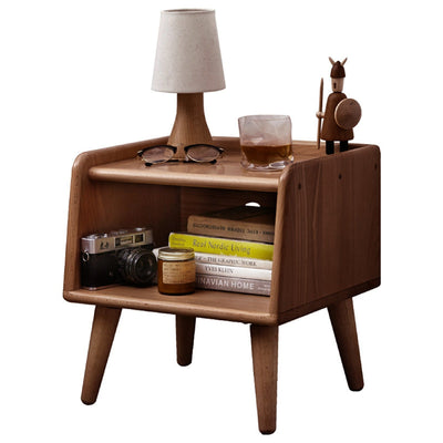 Pure Solid Wood Bedside Cabinet Modern Simple Nightstands European Beech Solid Beech Storage Cabinet Natural
