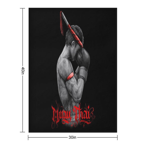Muay Thai Boxing Fighter Anti-pilling Throw Blanket