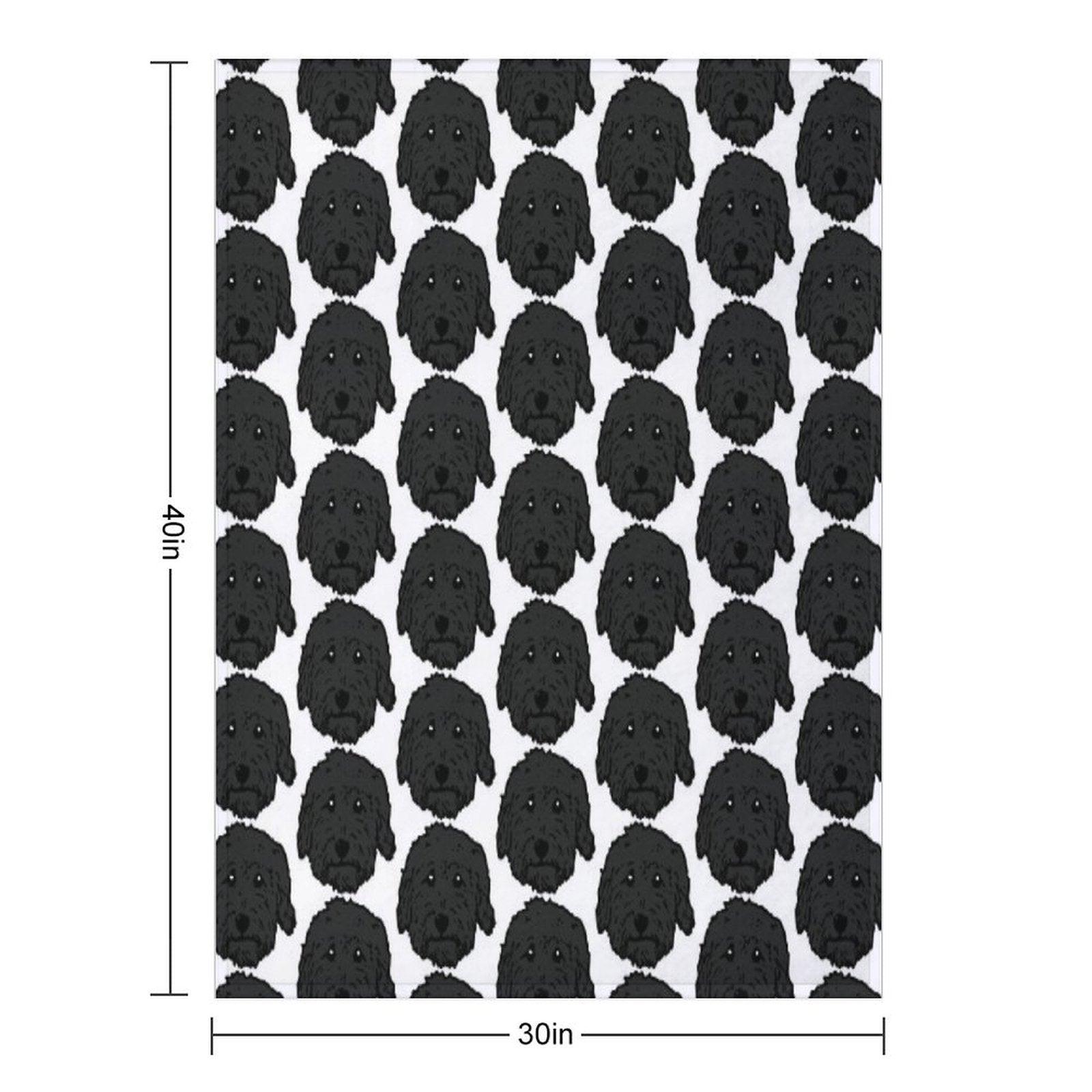 Charcoal Poodle - Dark Gray Goldendoodle! Black Labradoodle! Adorable Doodle Teddy Bear Dog - in Chocolate Brown, Dark Brown Dog Throw Blanket