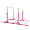 Kids Adjustable Width & Height Gymnastics Parallel Bars - Pink