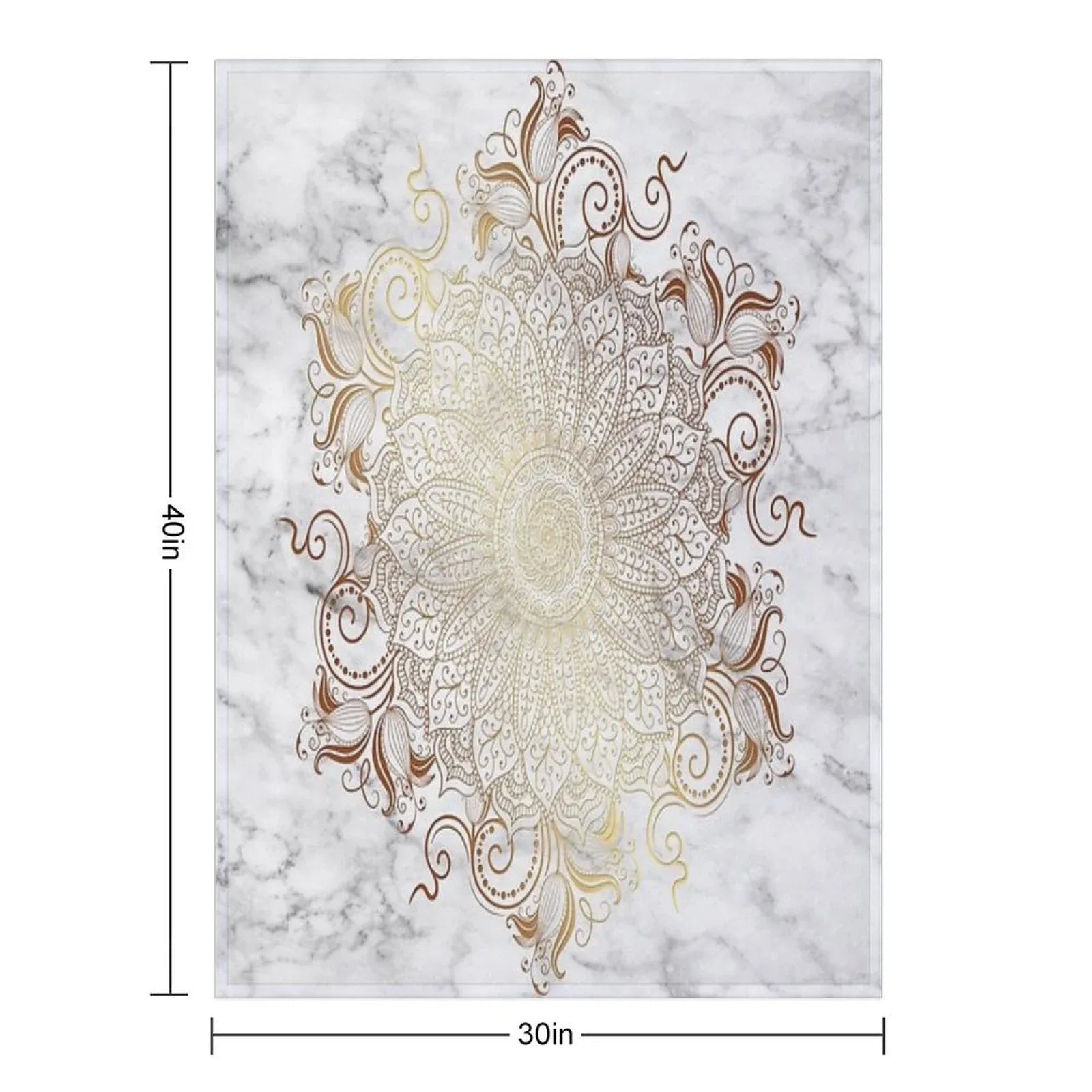 Mandala - Marble Gold Throw Blanket