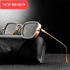 Trend Vintage Steampunk Sunglasses For Men Retro Metal Square Eyewear Trendy Brand Sunglasses For Mens In Elegant Luxury Retro Design