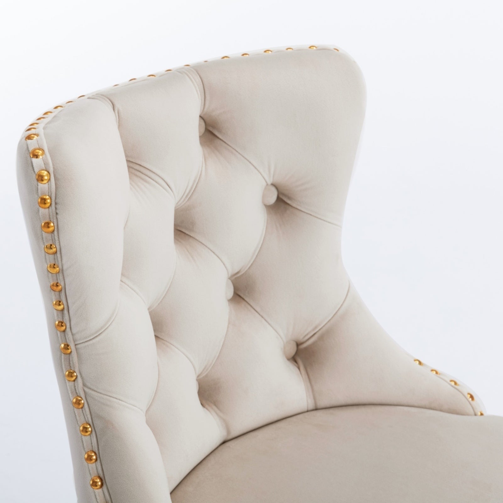 Golden Swivel Velvet Adjustable Barstools with Backs Upholstered Tufted for Home Pub