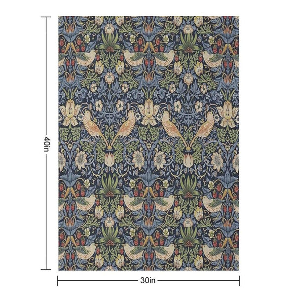 William Morris Strawberry Thief Pattern Throw Blanket