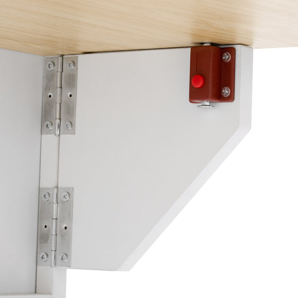 Modern Style 2-in-1 Pet Friendly Dog Crate Kitchen Island End Table Natural White MDF Metal Pine