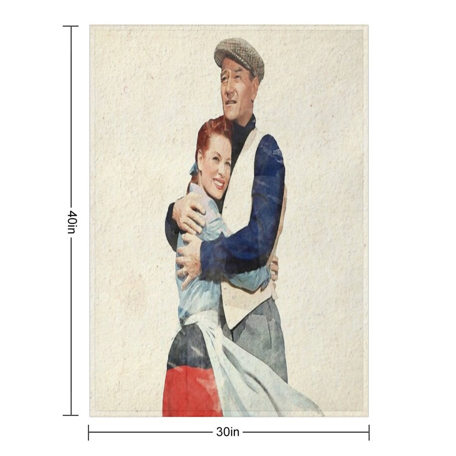 The Quiet Man - Watercolor Velvety-soft Throw Blanket