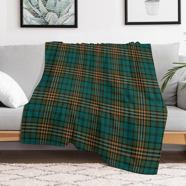 FITZSIMMONS (Fitzsimons) Tartan  Historic Irish Family Name Plaid Design Throw Blanket