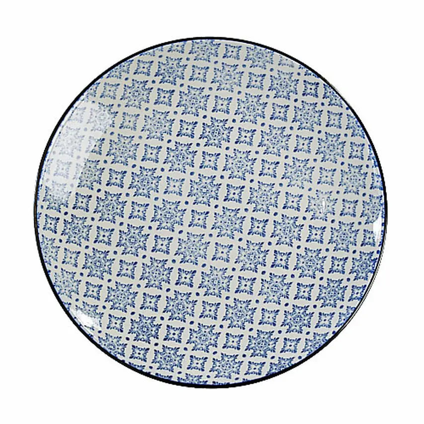Blue and White Round Plate - III