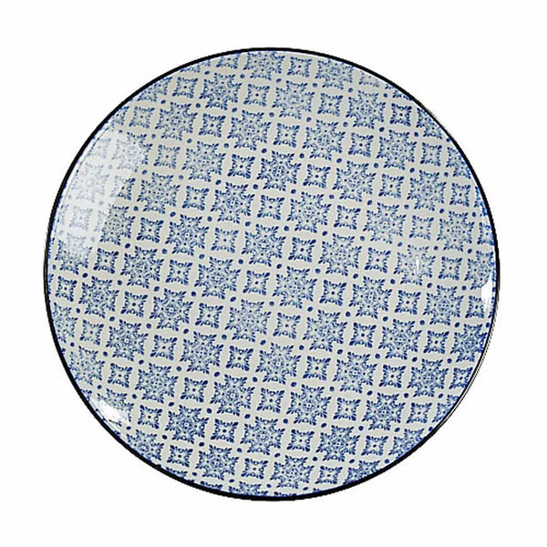 Blue and White Round Plate - III
