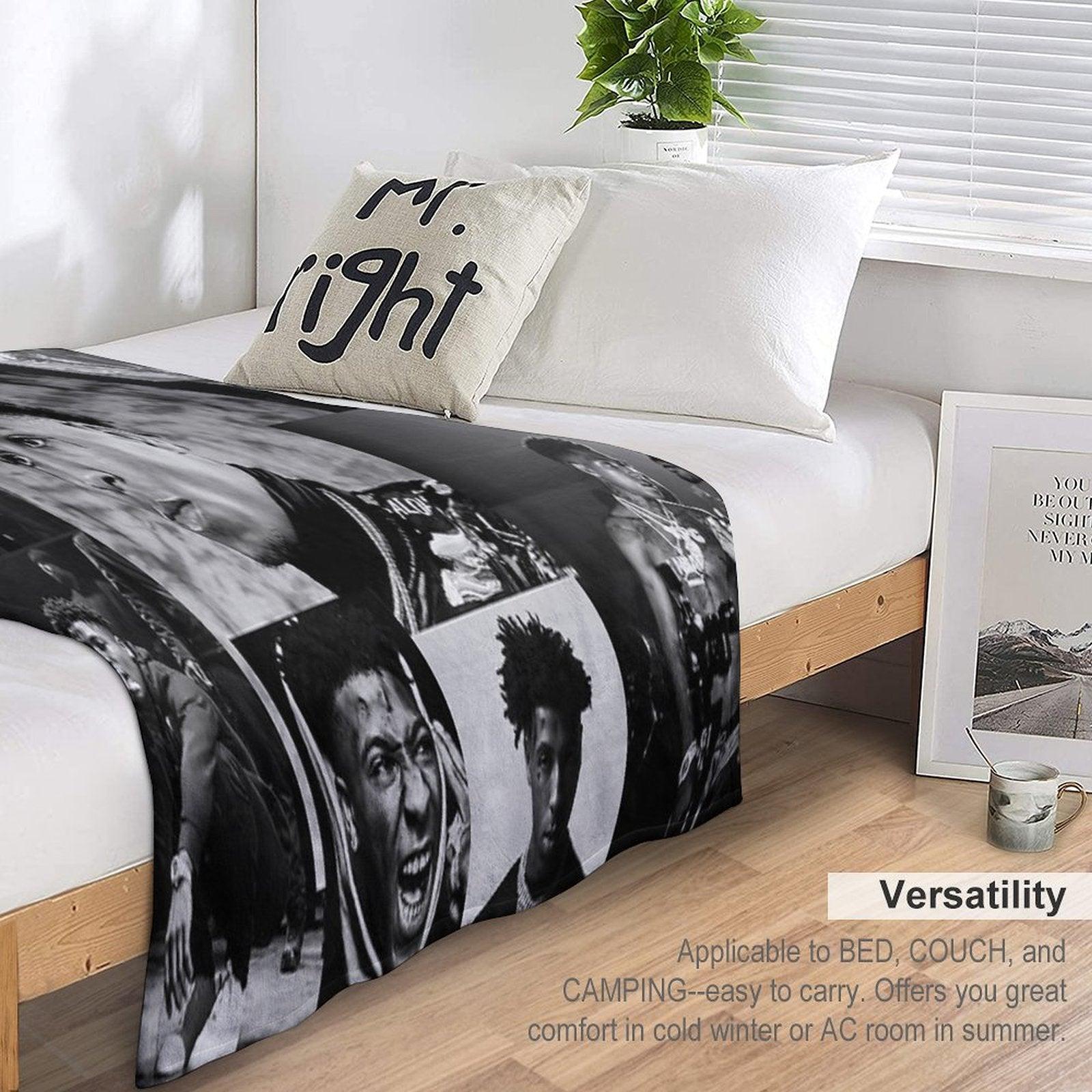 Youngboy  B&W Never Broke Again Collage Throw Blanket