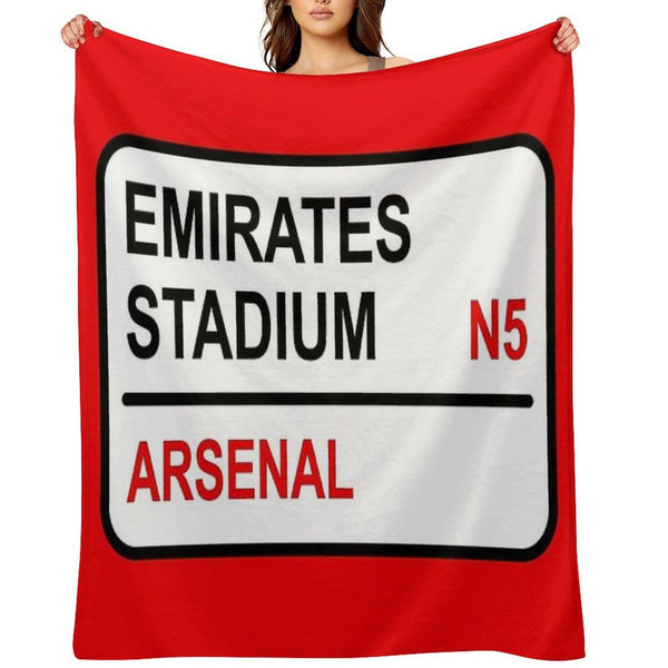 Emirates Stadium Football Sign Throw Blanket