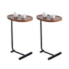 2-Pieces Brown C-shaped Side Table
