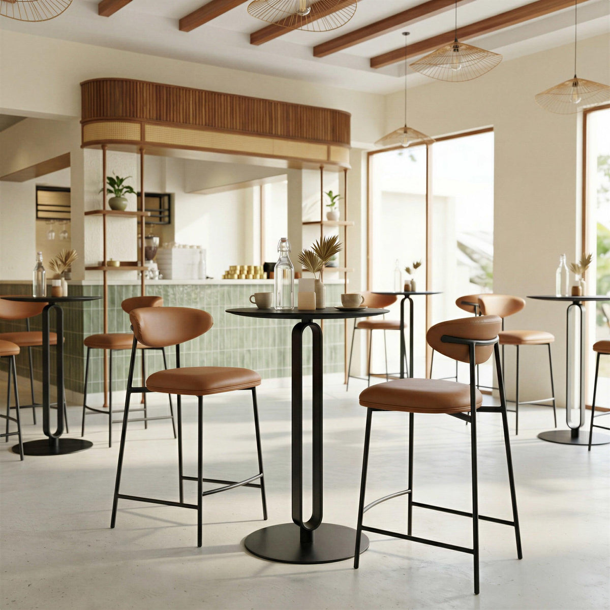 Rorun Counter Stool (Set of 2) Brown