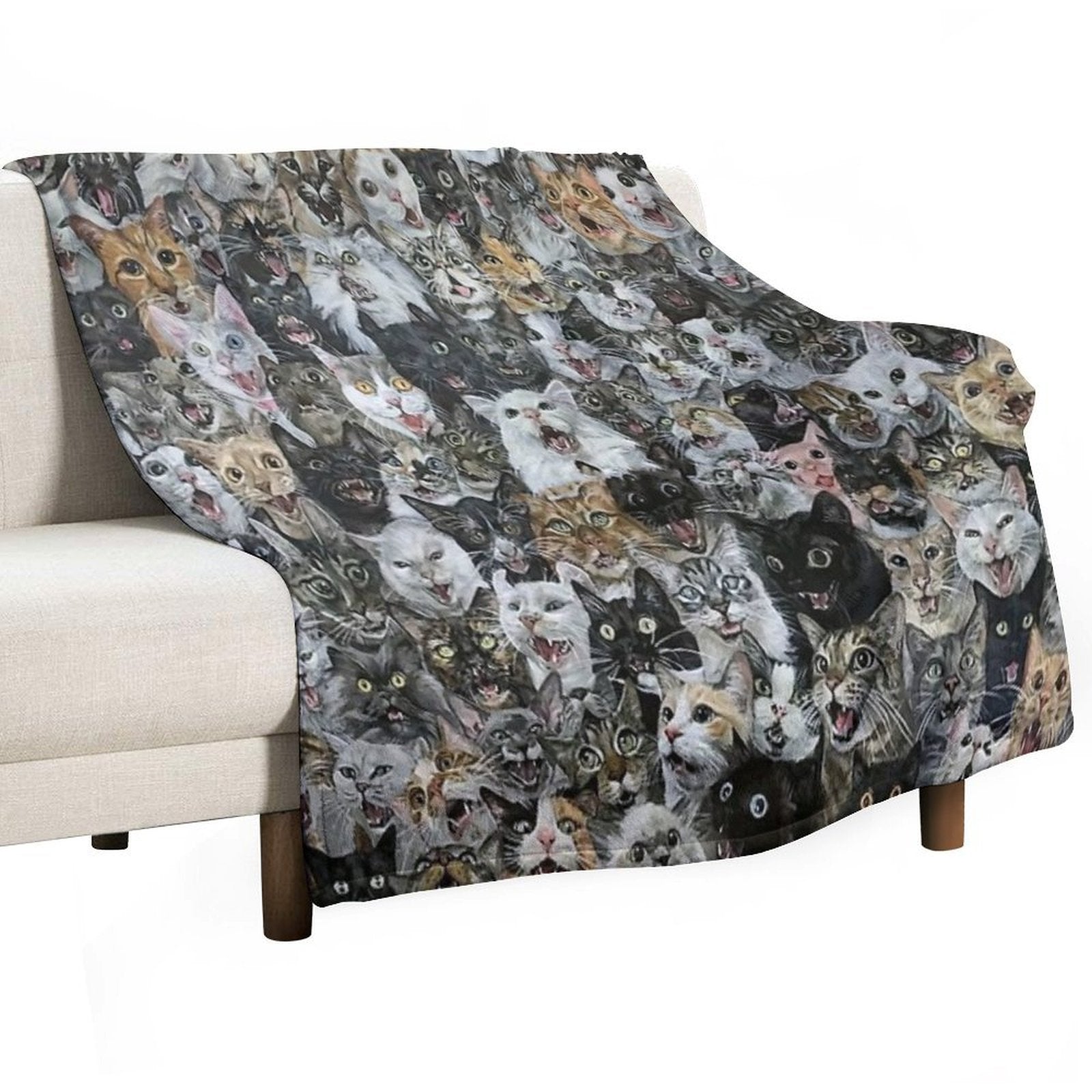 Cat You Can See Sustainable Throw Blanket