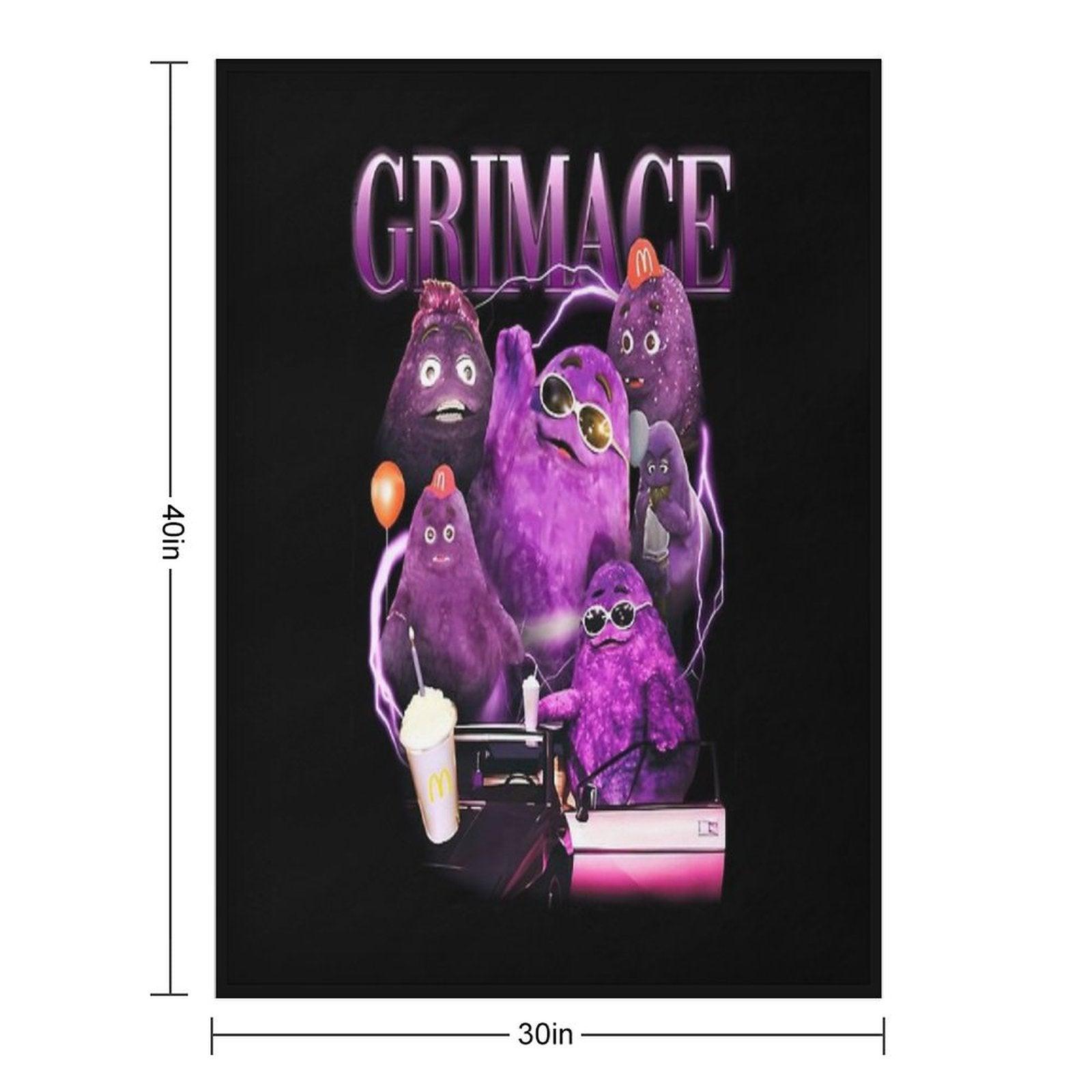 Grimace in 90s Throw Blanket