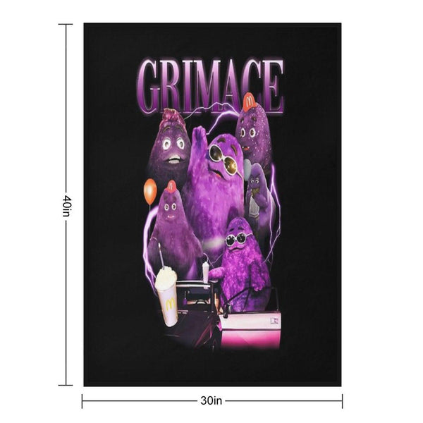 Grimace in 90s Throw Blanket