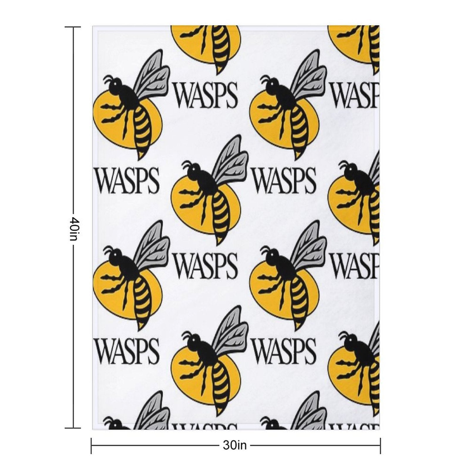 Wasps Rugby Logo Easy Care Throw Blanket