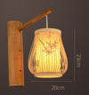Woven Bamboo Chinese Bamboo Art Wall Lamp - A