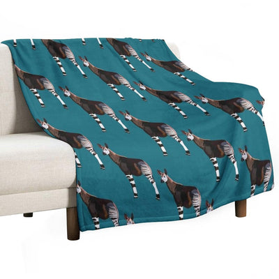 O Is for Okapi Wrinkle-free Throw Blanket