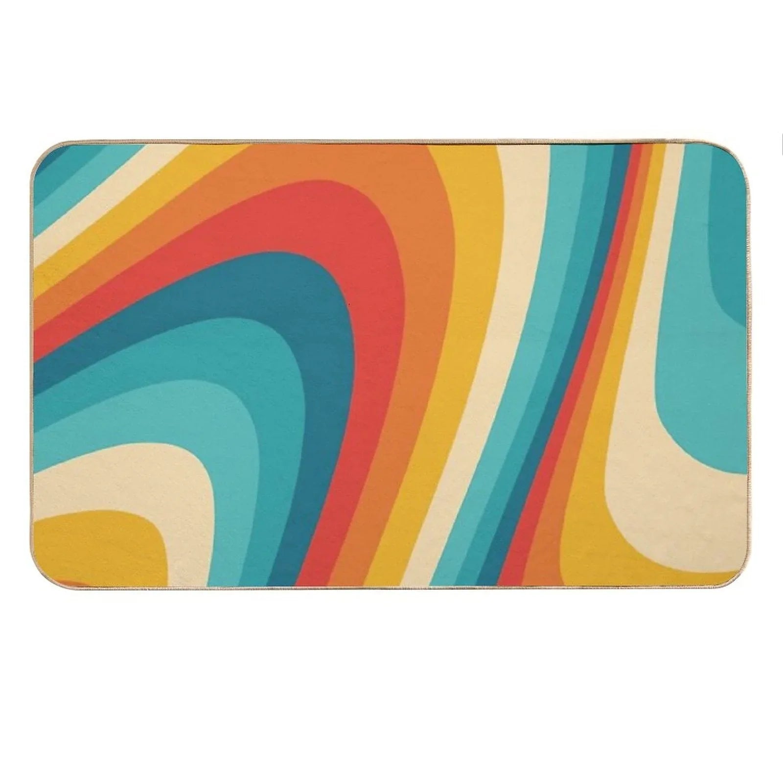 70s Retro Aesthetic Bath Mat