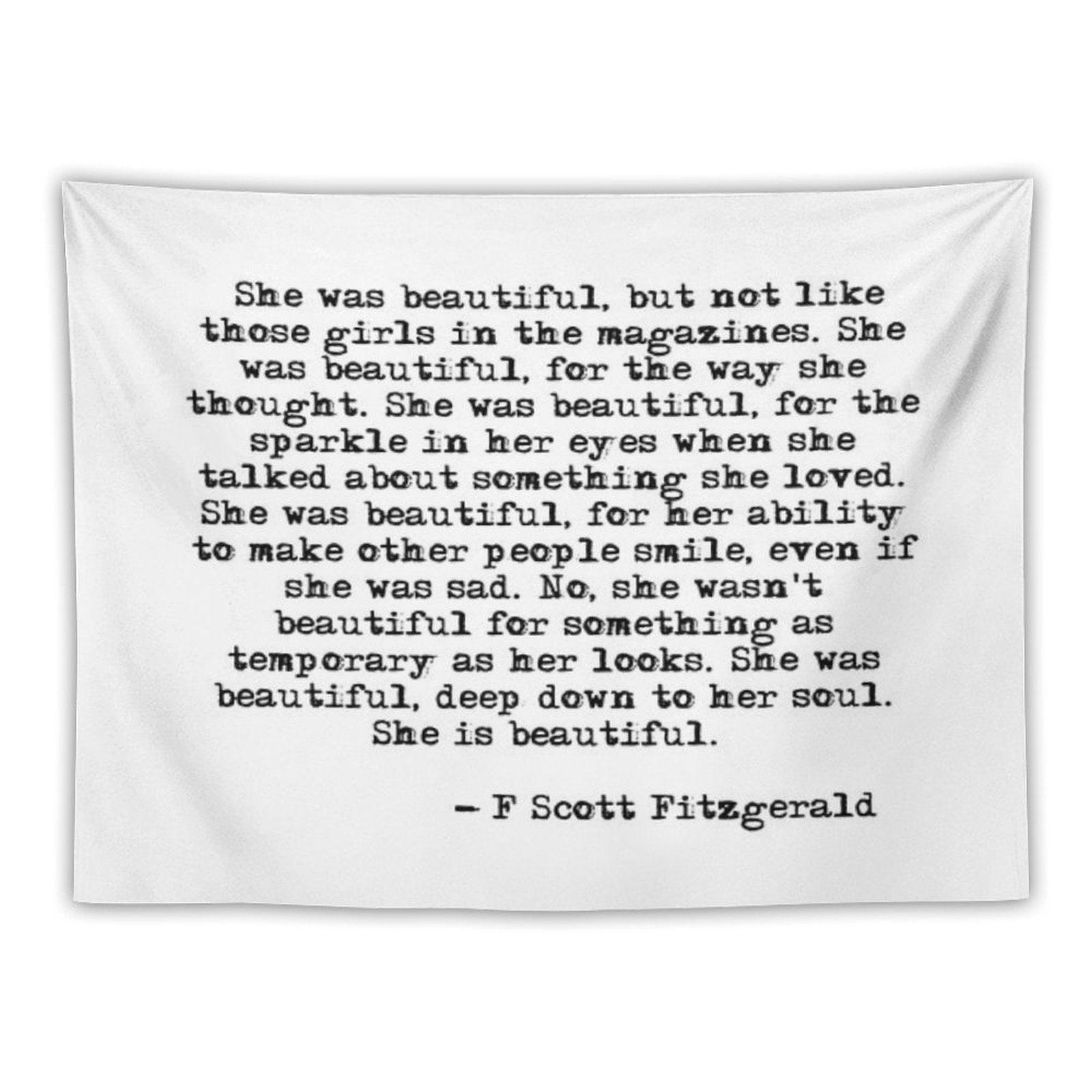 She Was Beautiful - F Scott Fitzgerald Tapestry