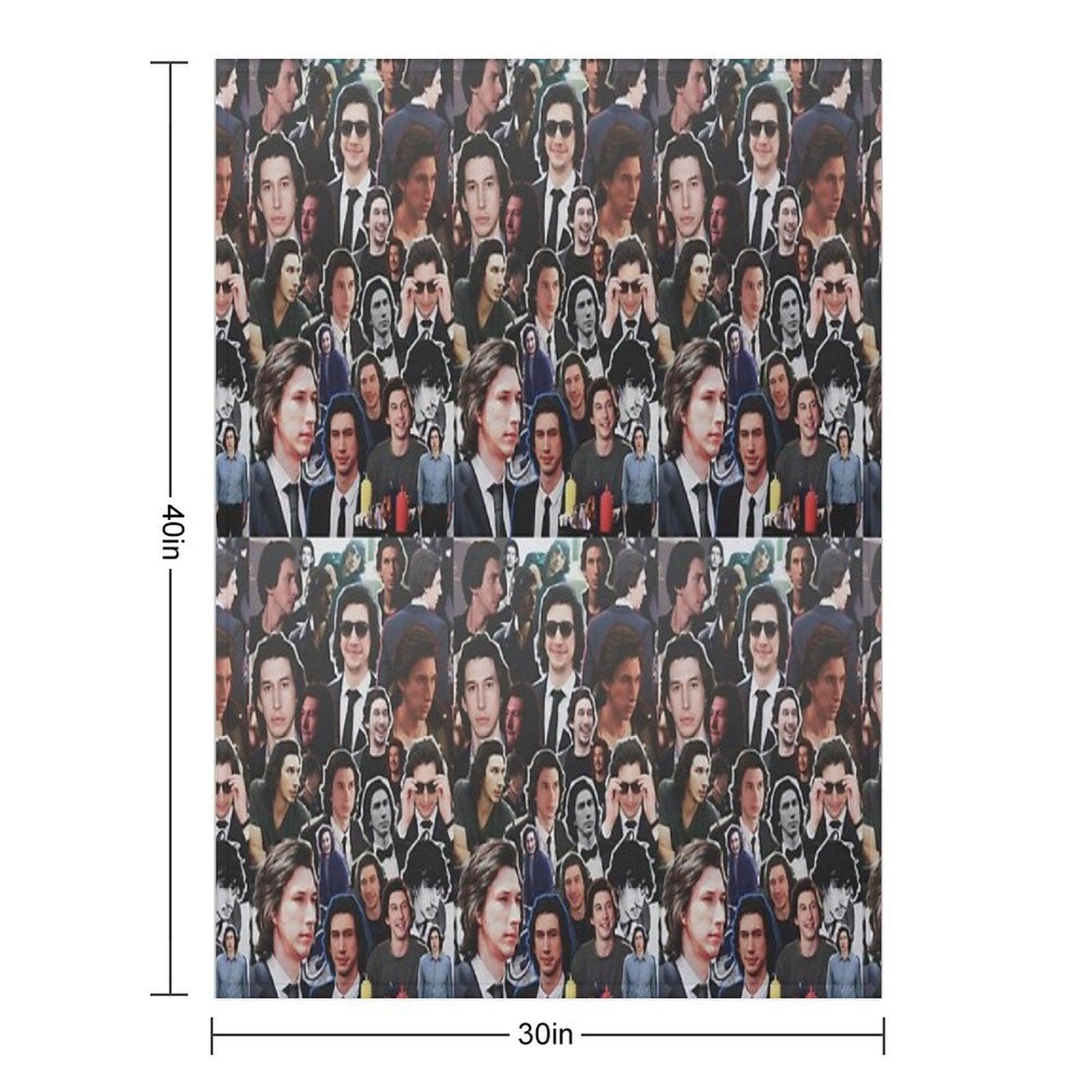 Assorted Adam Driver Collage Throw Blanket