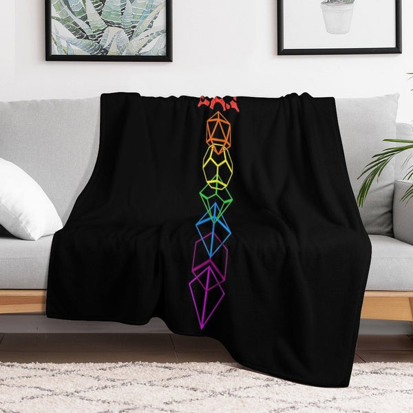 Dice Sword Rainbow Tabletop RPG Gaming Wrinkle-free Throw Blanket