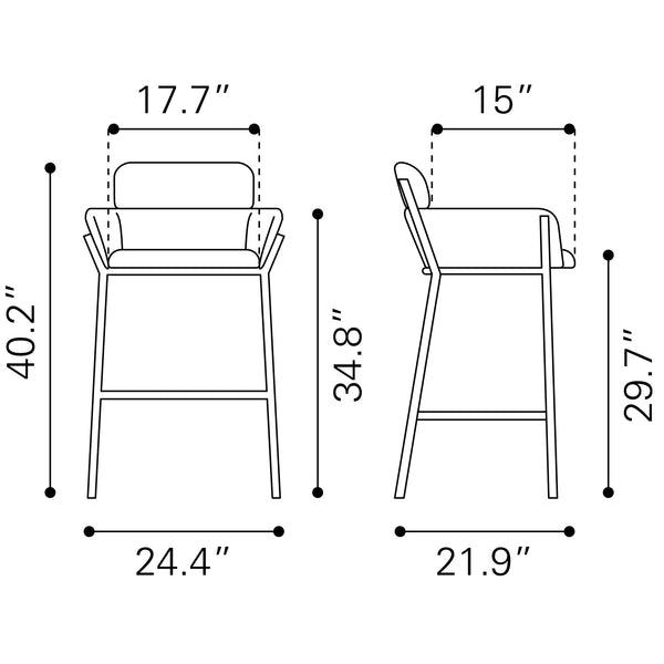 Bremor Barstool Slate Gray